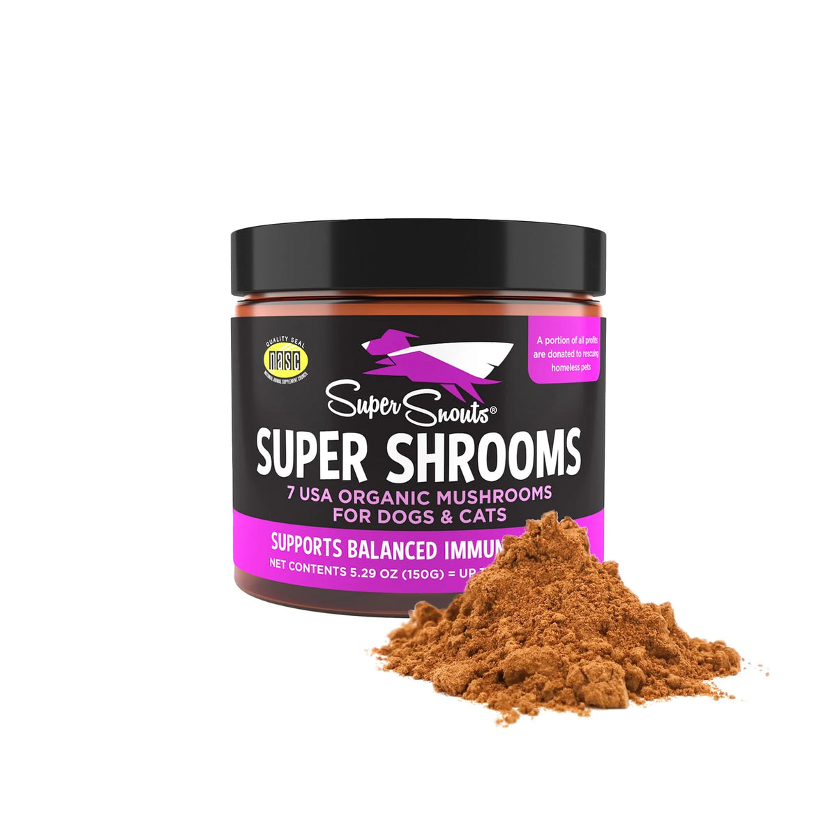 5.29 oz Mushroom Immune Support Supplement for Dogs and Cats O606