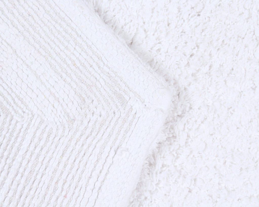 White Cotton Non-Slip 3 Piece Bath Rug Set Y74886