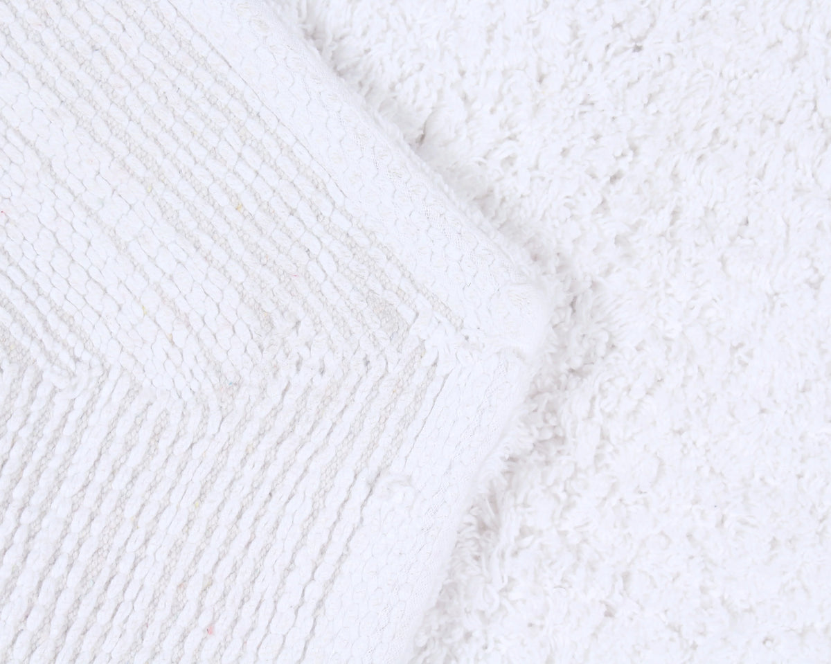 White Cotton Non-Slip 3 Piece Bath Rug Set Y74886