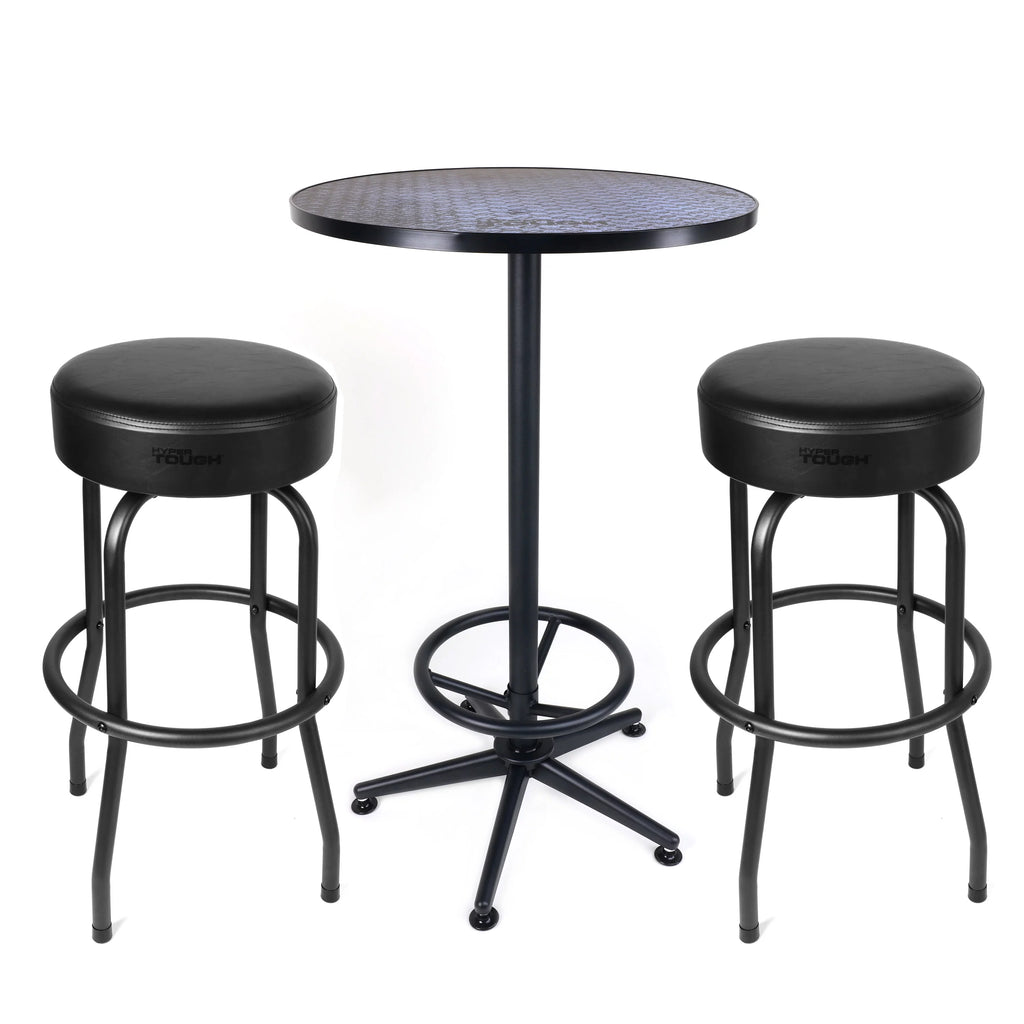 3-Piece Steel Bar Height Shop Table & Stool Set W2093