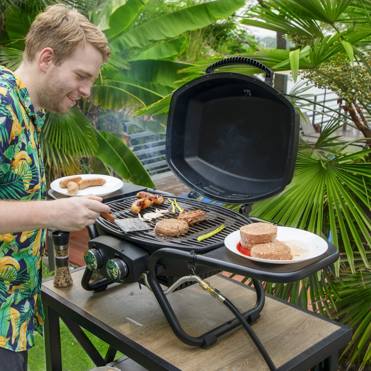 2 Burner 15,000 BTU Portable Propane Gas Grill U293146