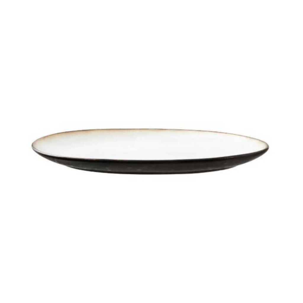 Stoneware Dish 25x36cm Black Cream C931699