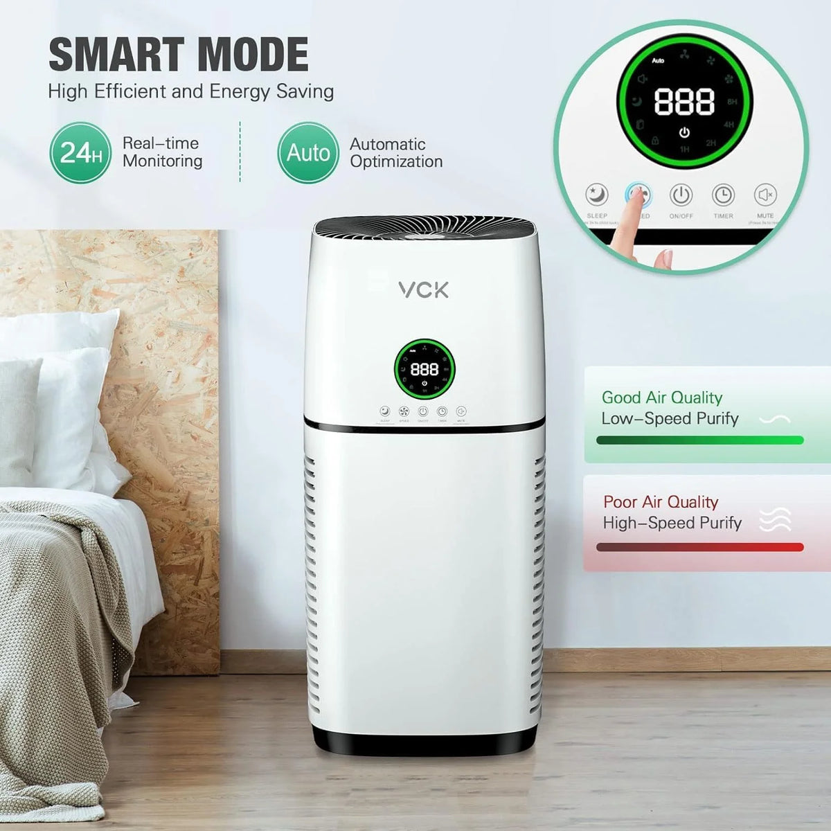 Air Purifier with H14 True HEPA Filter and PM2.5 Monitor Z812311