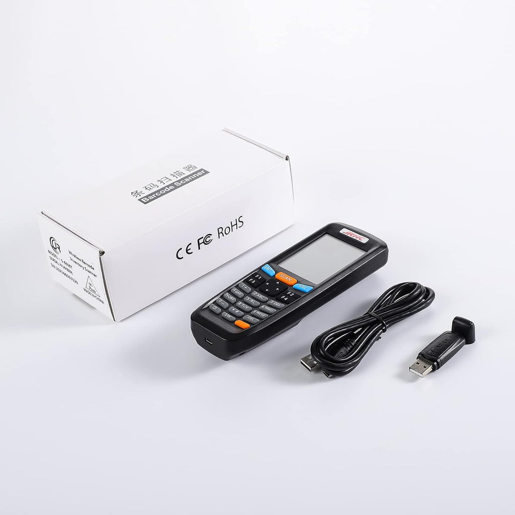 2D Wireless Barcode Scanner Portable Data Terminal with 2.8 Inch LCD Screen Pack of 2 D454546