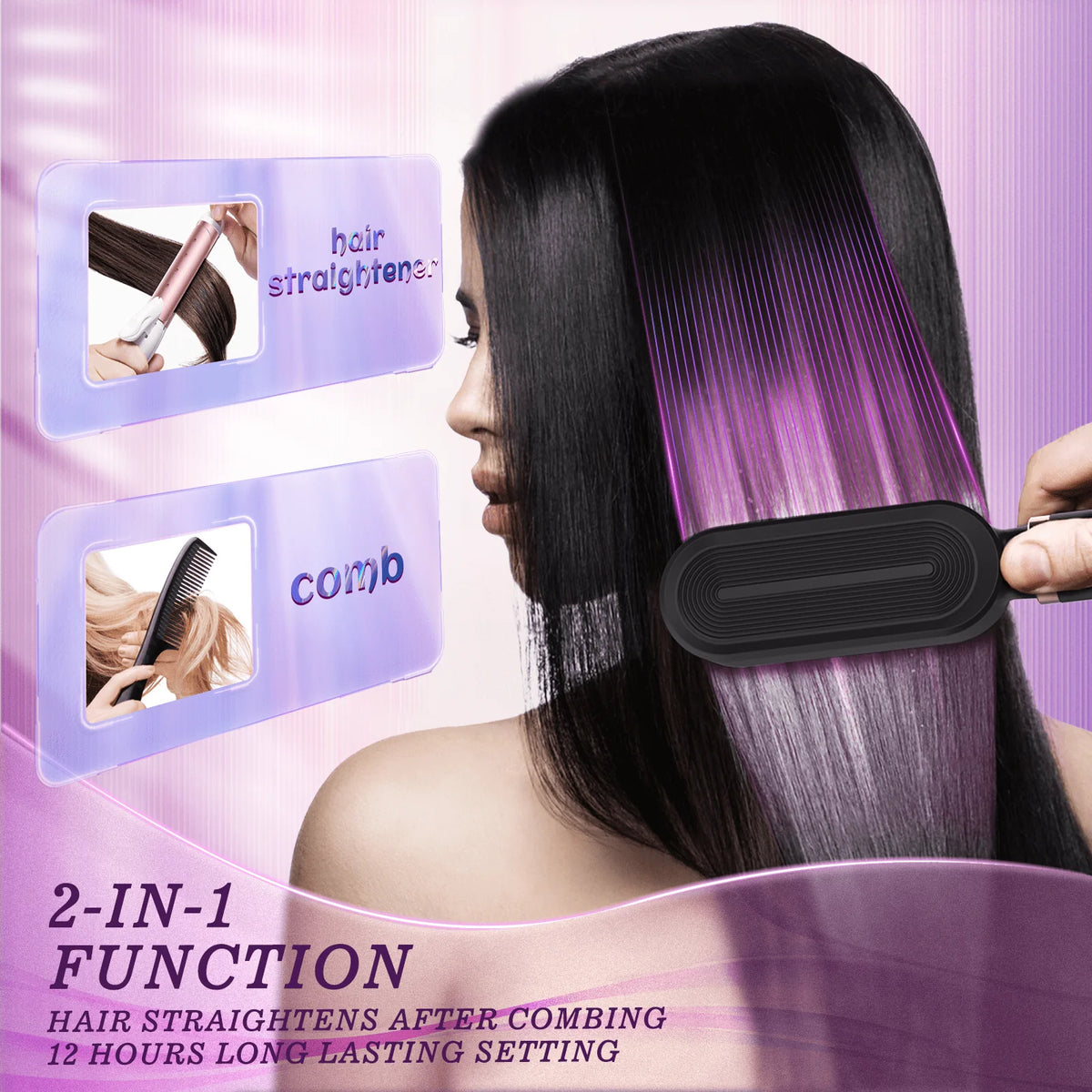 2 in 1 Ionic Fast Heating Straightener Brush A5864