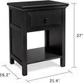 White Gloss Finish Wood Nightstand C1618