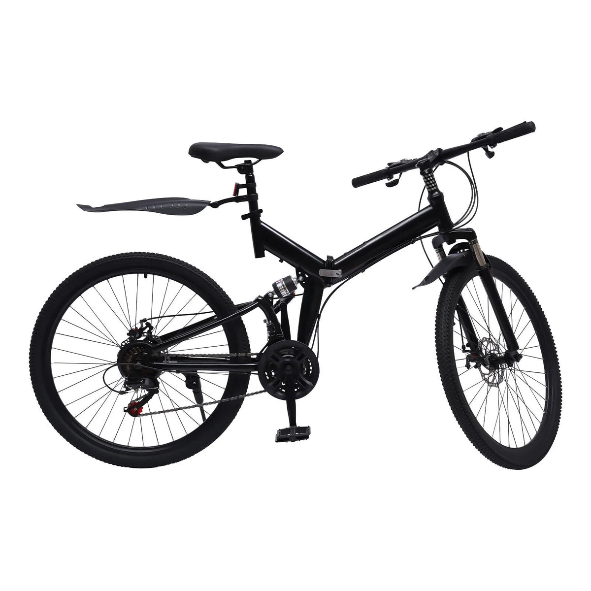 21 Speed Folding Mountain Bike Carbon Steel Adults Foldable Bicycle T214