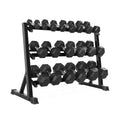 550-Pound Rubber Hex Dumbbell Set with Rack J7591