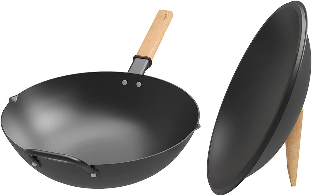 Carbon Steel Wok with Lid 12 Inch N24540