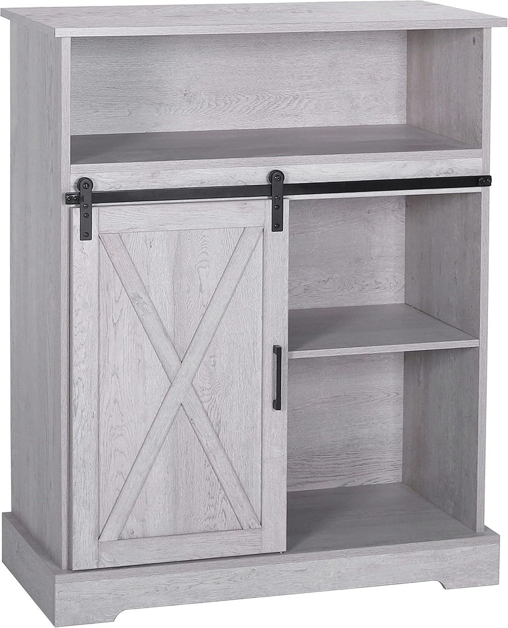 Grey Wash Wood Grain Buffet Cabinet with Sliding Barn Door S764