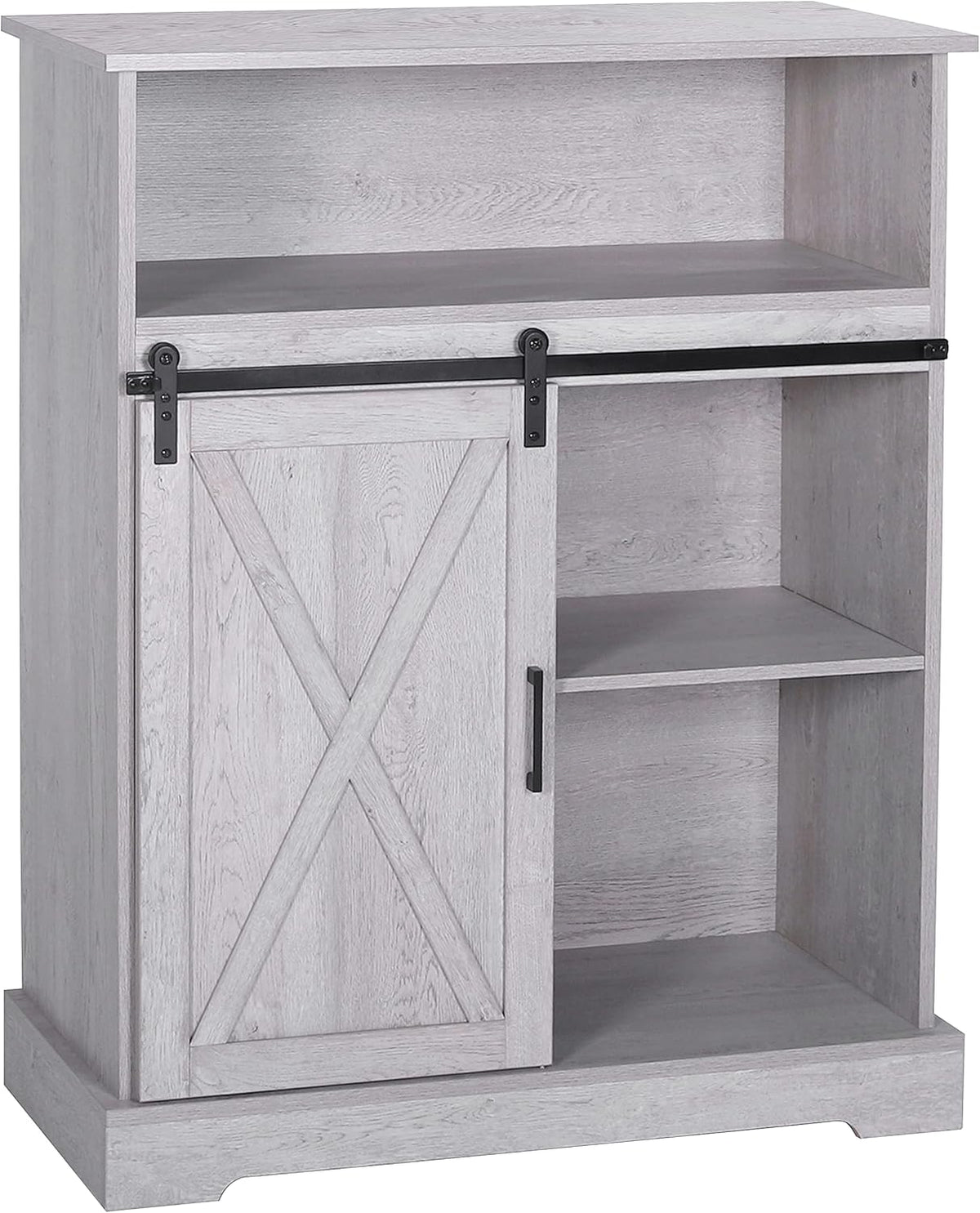 Grey Wash Wood Grain Buffet Cabinet with Sliding Barn Door S764