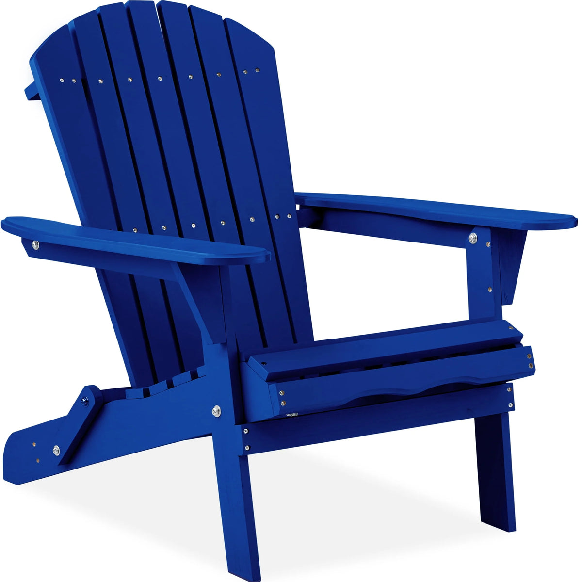 Folding Adirondack Chair Outdoor Wooden Accent Lounge Furniture 350lb Capacity Brown D94810