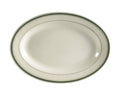 11-1/2-Inch by 8-1/4-Inch Green Band Stoneware Oval Platter I2090