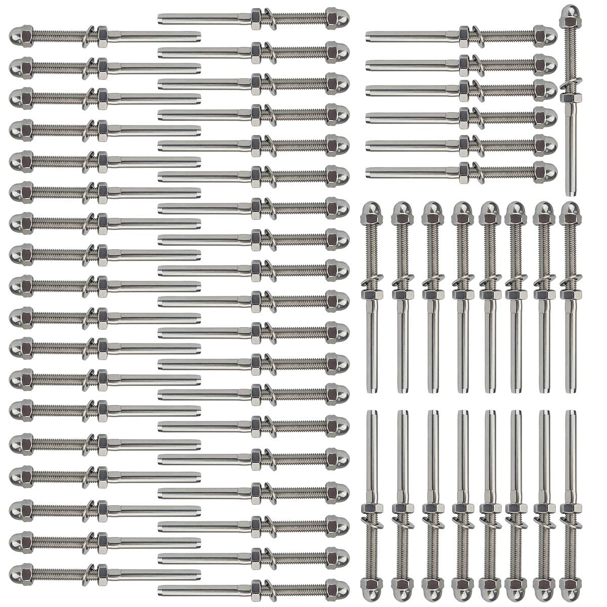 60 Pack 1/8 Cable Railing Kit T316 Stainless Steel M991832