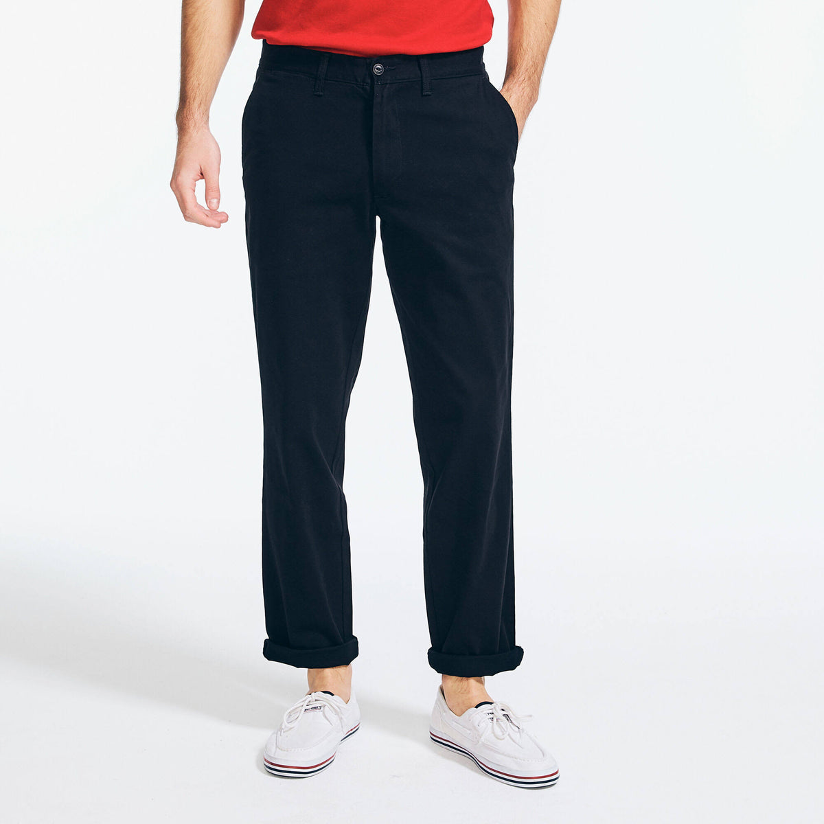 Classic Fit Flat Front Deck Pant True Black 34x32 V925100