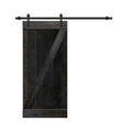 36 in. x 84 in. Charcoal Black Knotty Pine Wood Interior Sliding Barn Door I29034