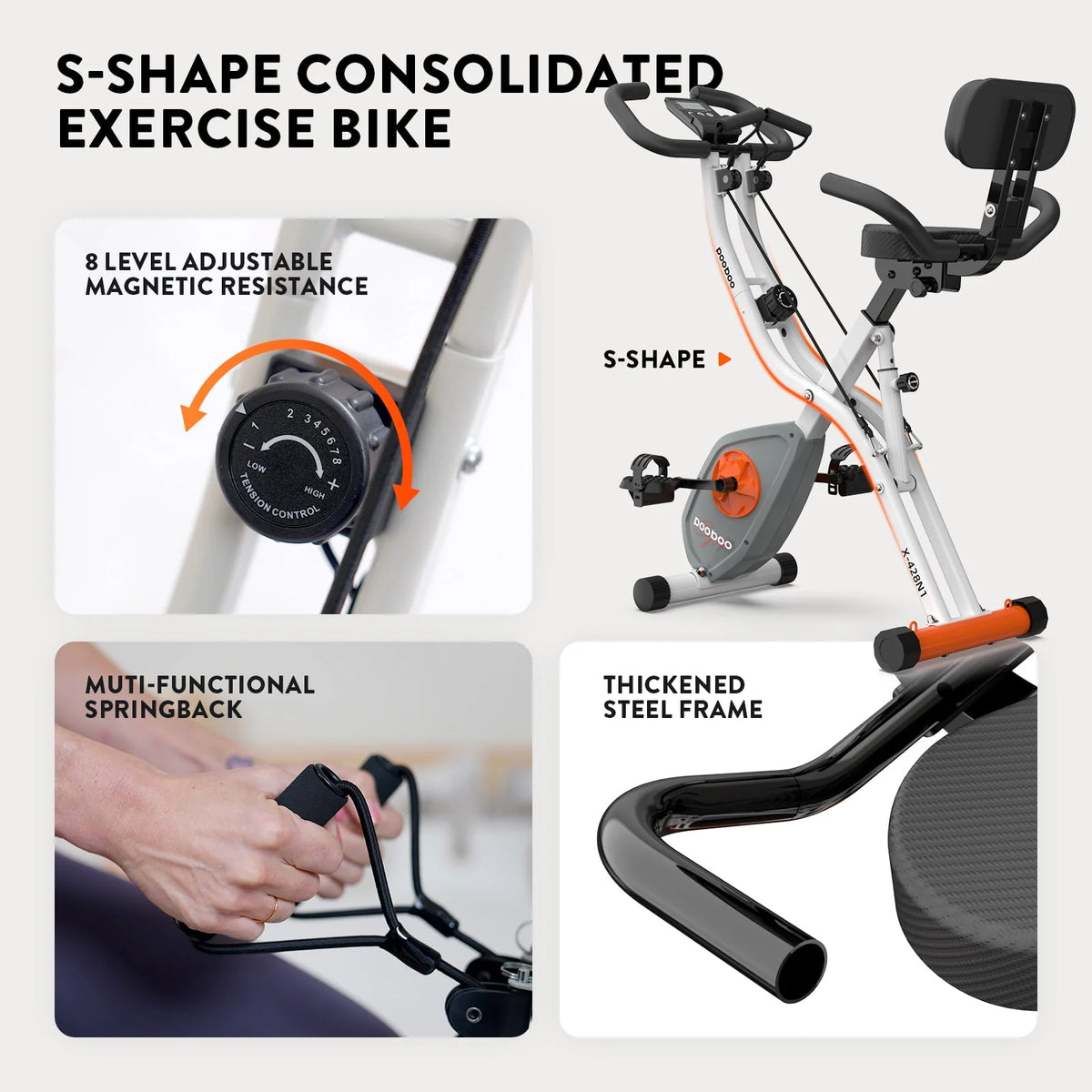 Folding Exercise Bike with 8 Level Adjustable Magnetic Resistance C84453