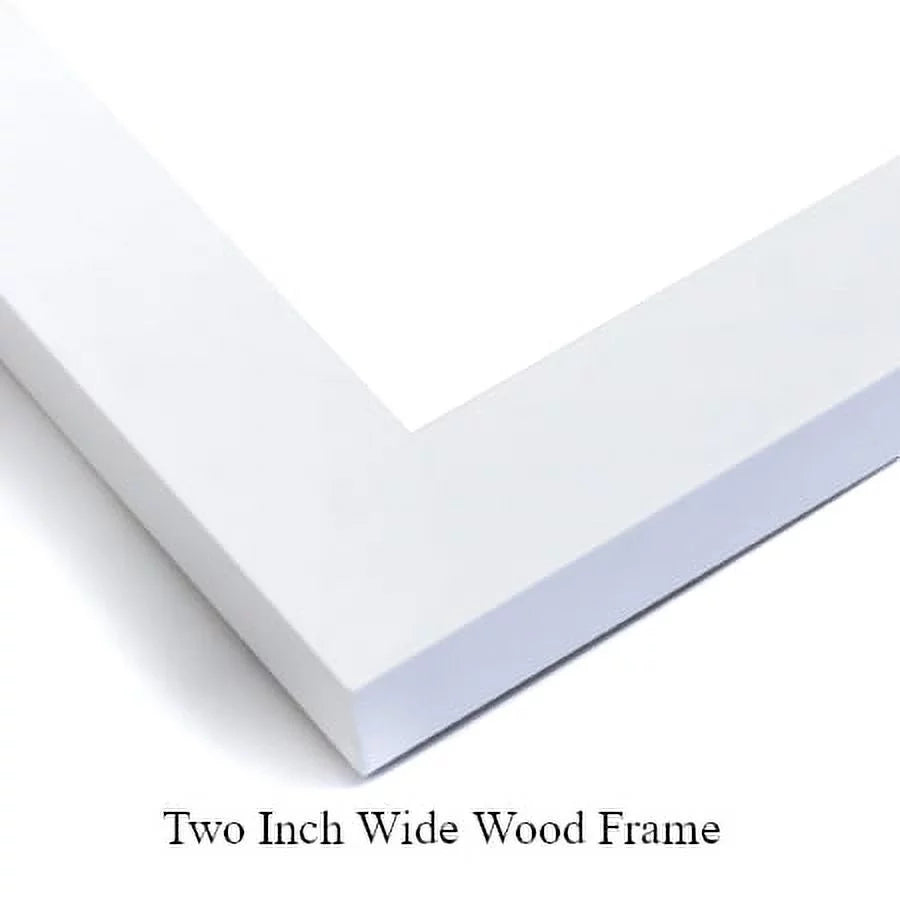 White Modern Wood Framed Art Print G366