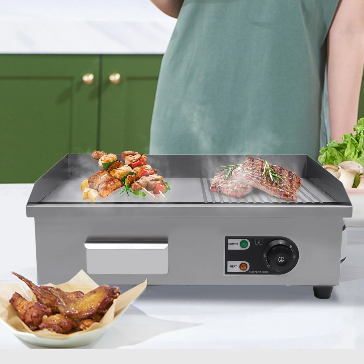 1600w 22" Electric Tabletop Griddle V3766