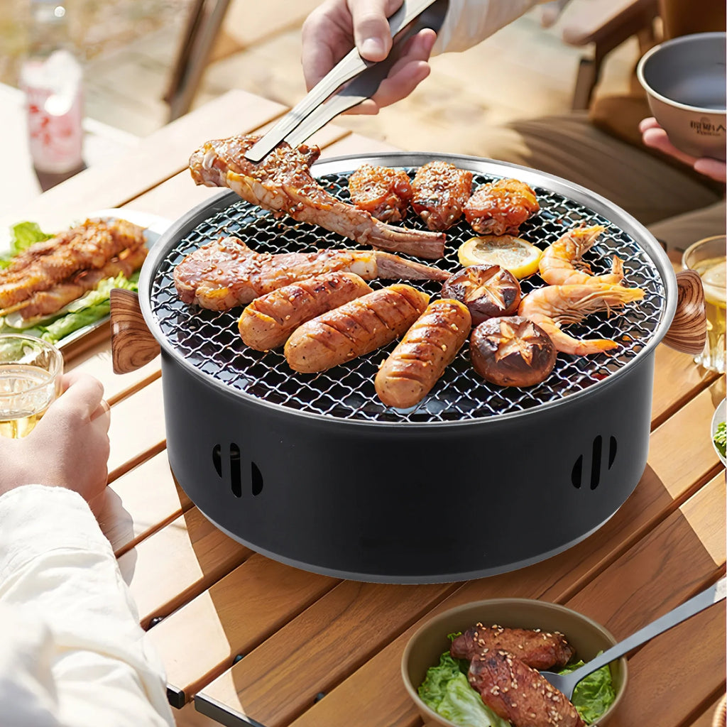 Charcoal BBQ Grill Portable Camping Grill Black M5171