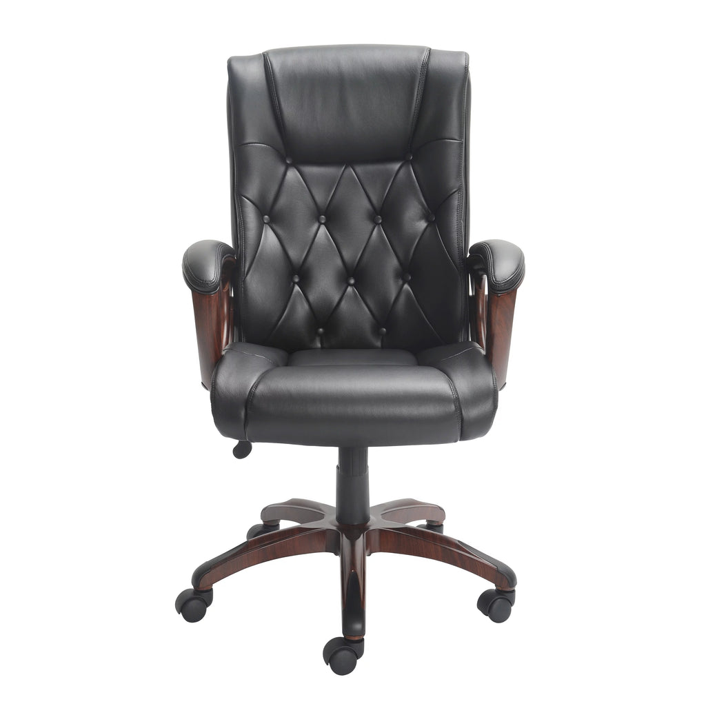 Black Bonded Leather Office Chair with Arms U39610