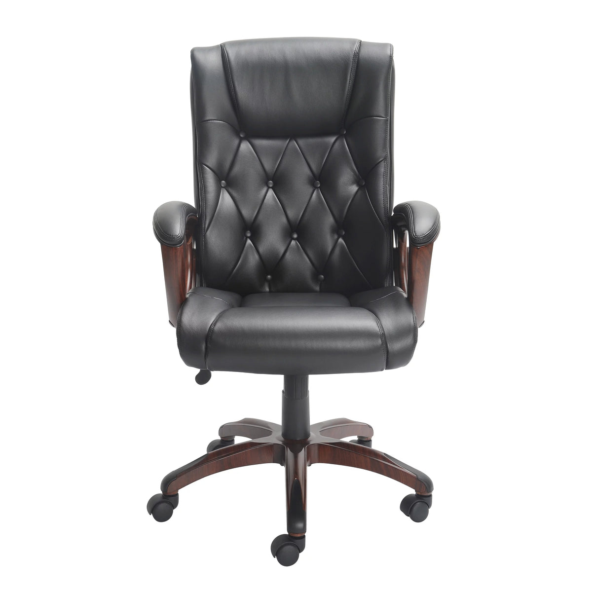 Black Bonded Leather Office Chair with Arms U39610