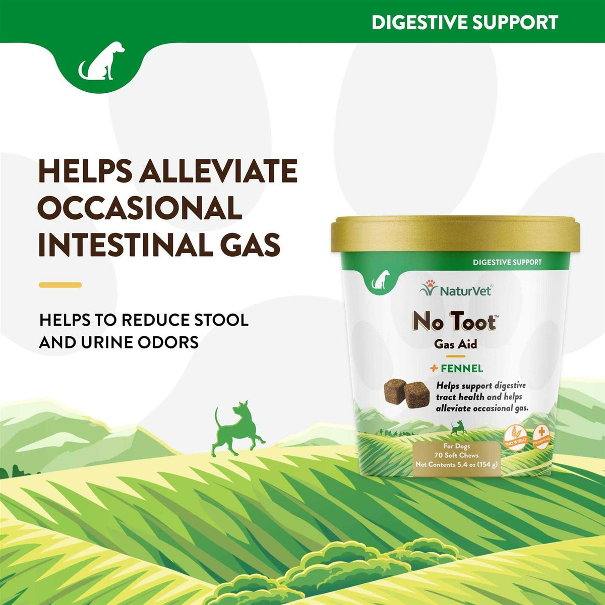 No Toot Gas Aid Plus Fennel Soft Chews for Dogs E7870