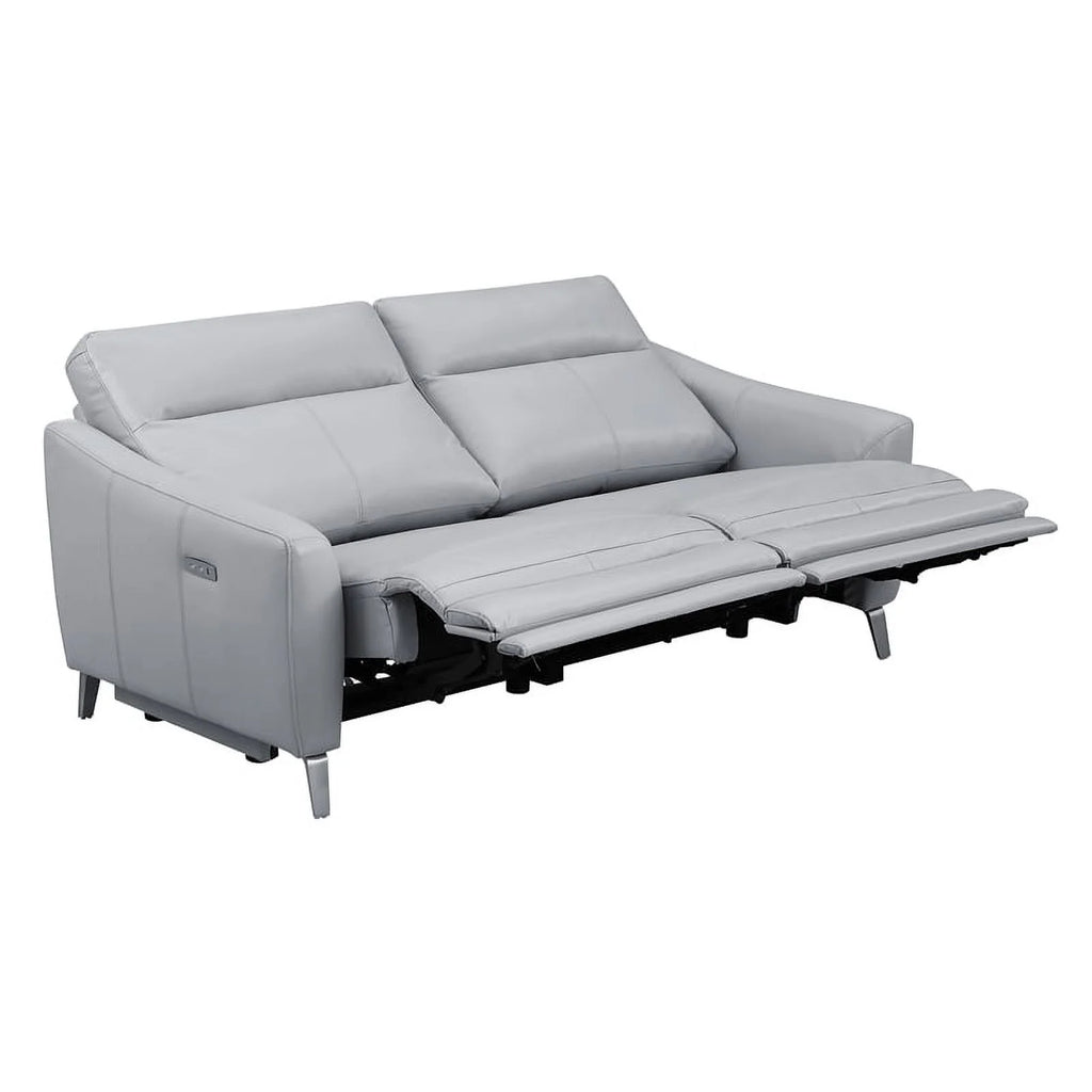 Gray Faux Leather Power Sofa Z450