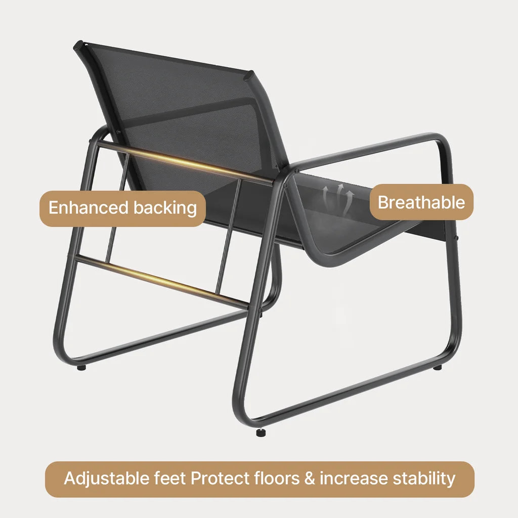 3 Pieces Textilene Patio Furniture Set with Tea Table Z4187