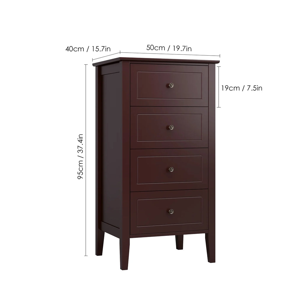 White 4 Drawer Wood Dresser T54028