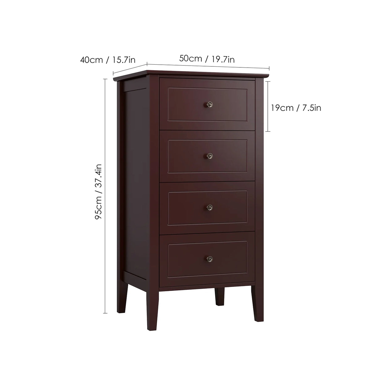 White 4 Drawer Wood Dresser T54028