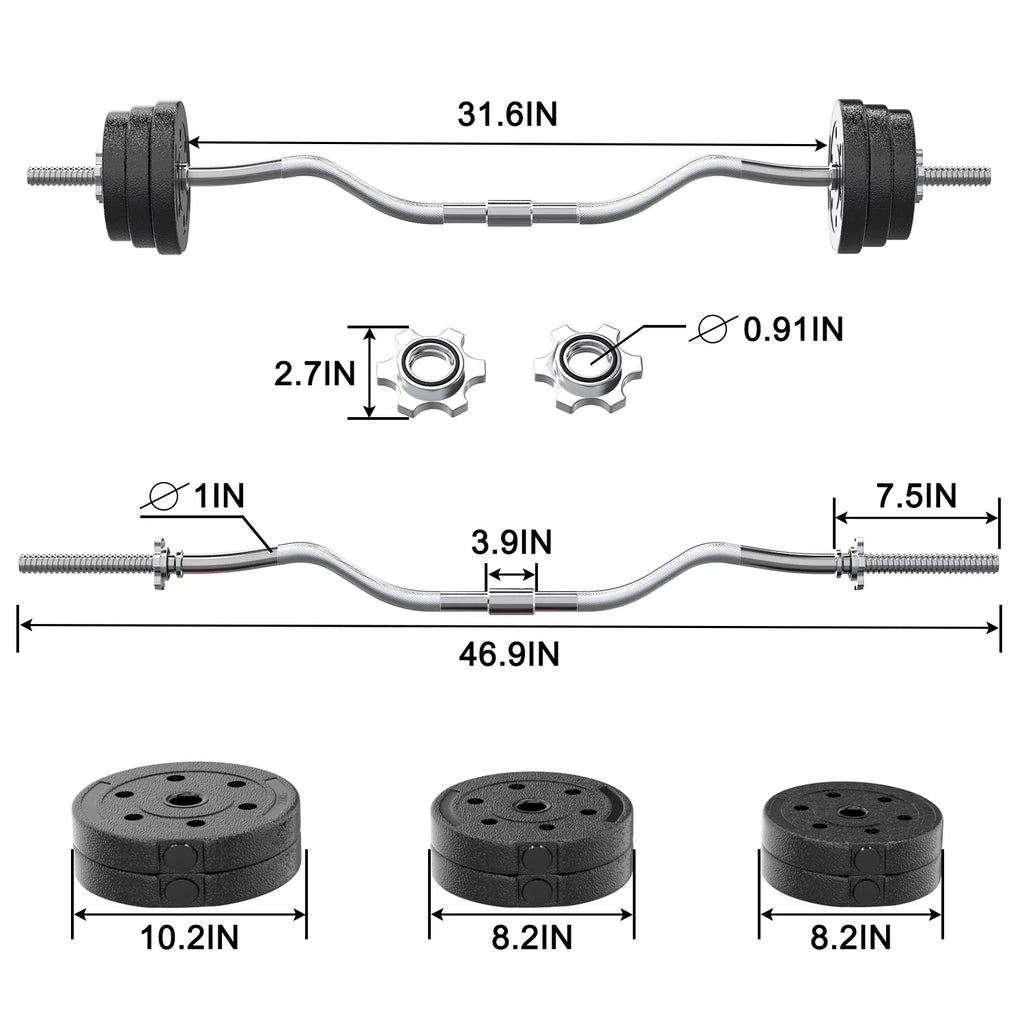 2 in 1 Adjustable Dumbbell Set with Connecting Rod M357416