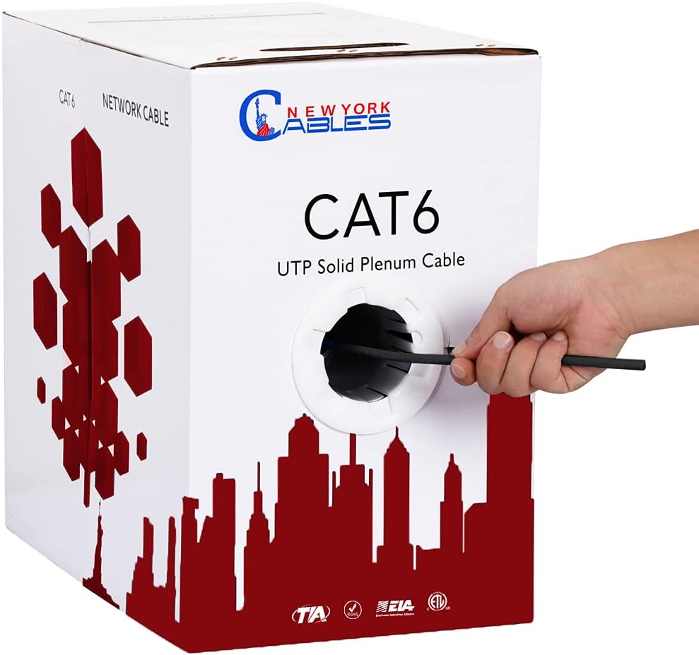 CAT6 Plenum 1000ft Bare Copper Ethernet Cable S8926
