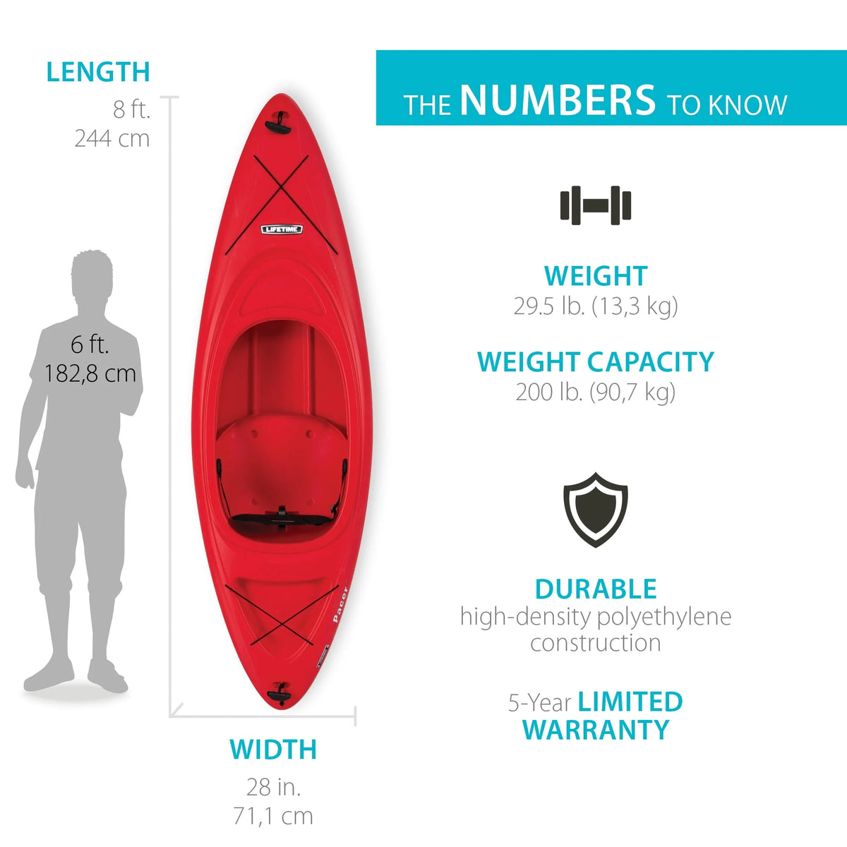 8 ft Sit-Inside Kayak T6013