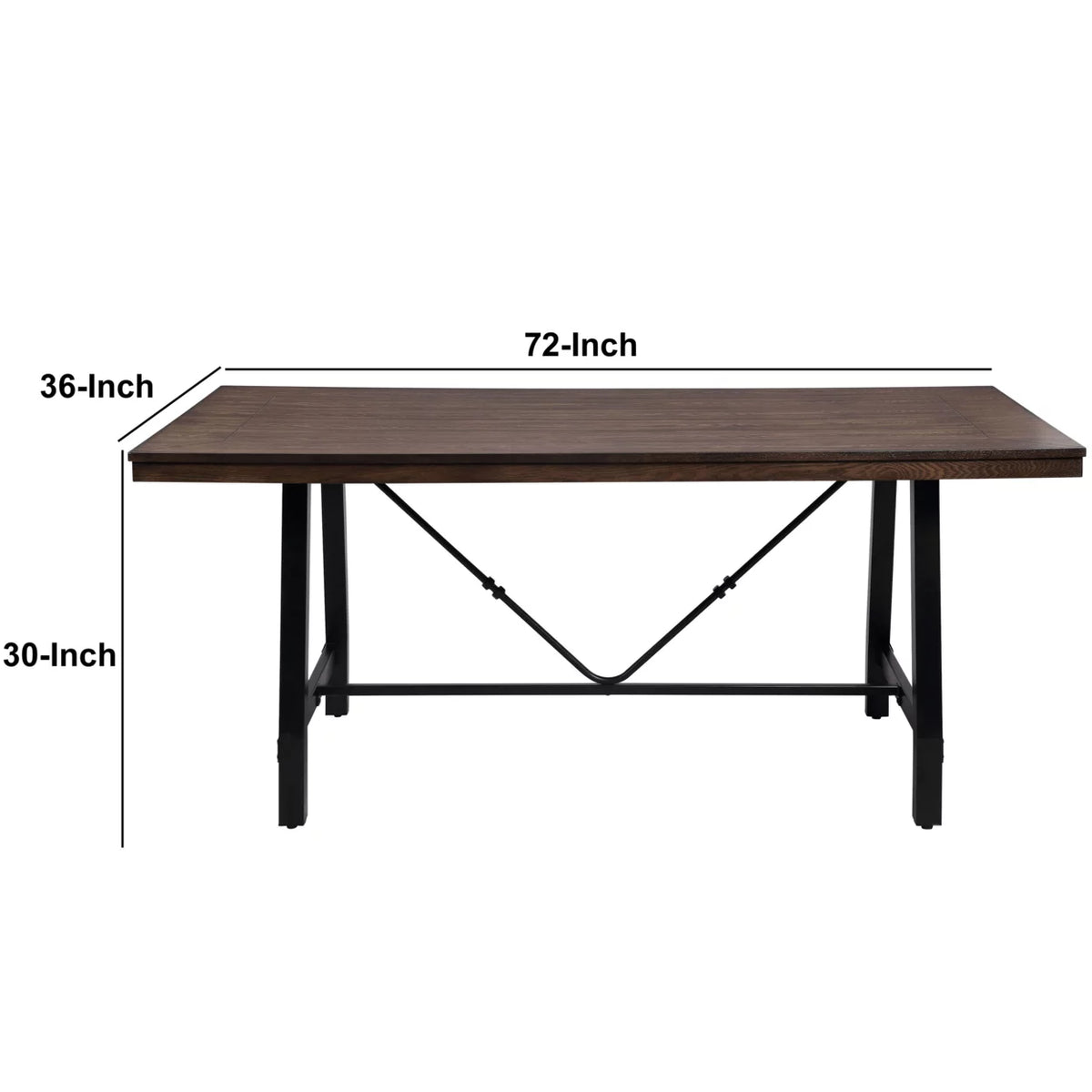 Industrial Style Wood and Metal Dining Table U832567