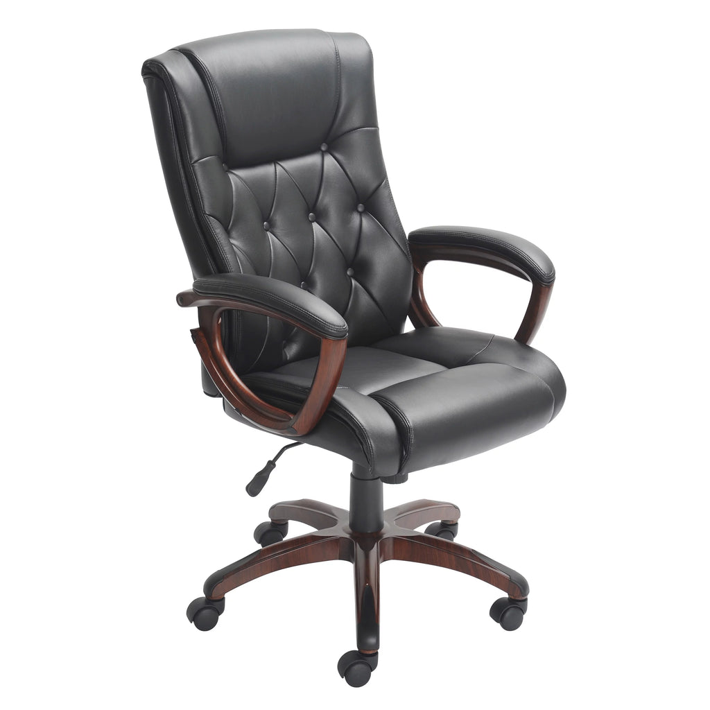 Black Bonded Leather Office Chair with Arms U39610