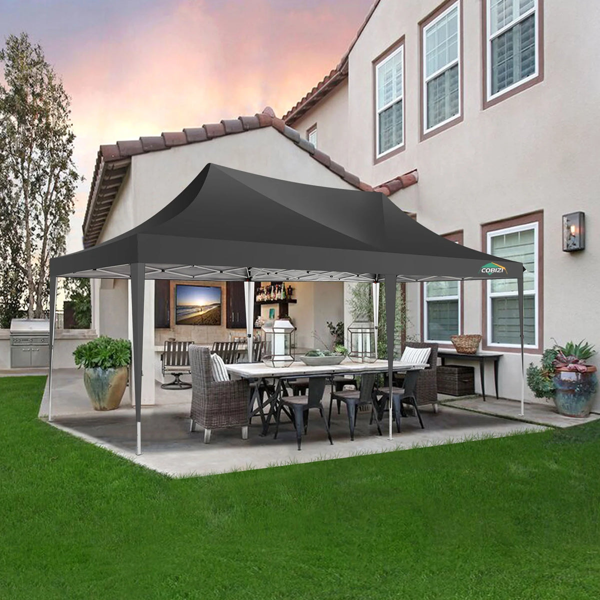 10' x 20' Pop up Canopy Tent with 6 Removable Sidewalls & Carry Bag A66099