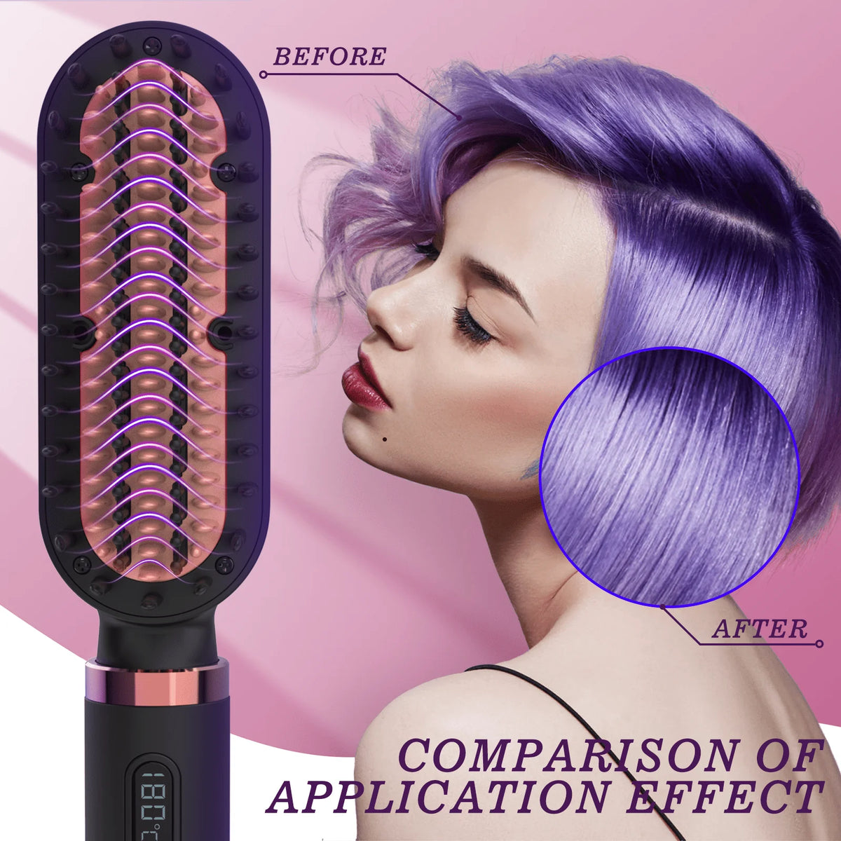 2 in 1 Ionic Fast Heating Straightener Brush A5864