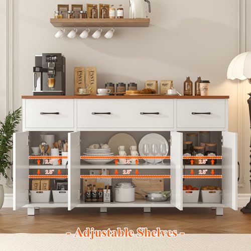 Blue Wood Buffet Cabinet with Drawers A46074