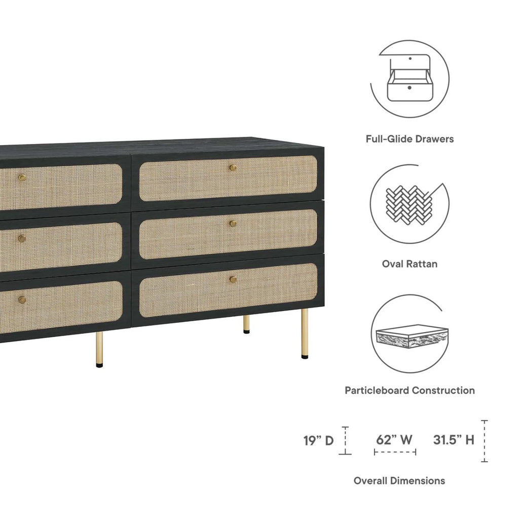Black Wood Dresser Drawer Chest B27922