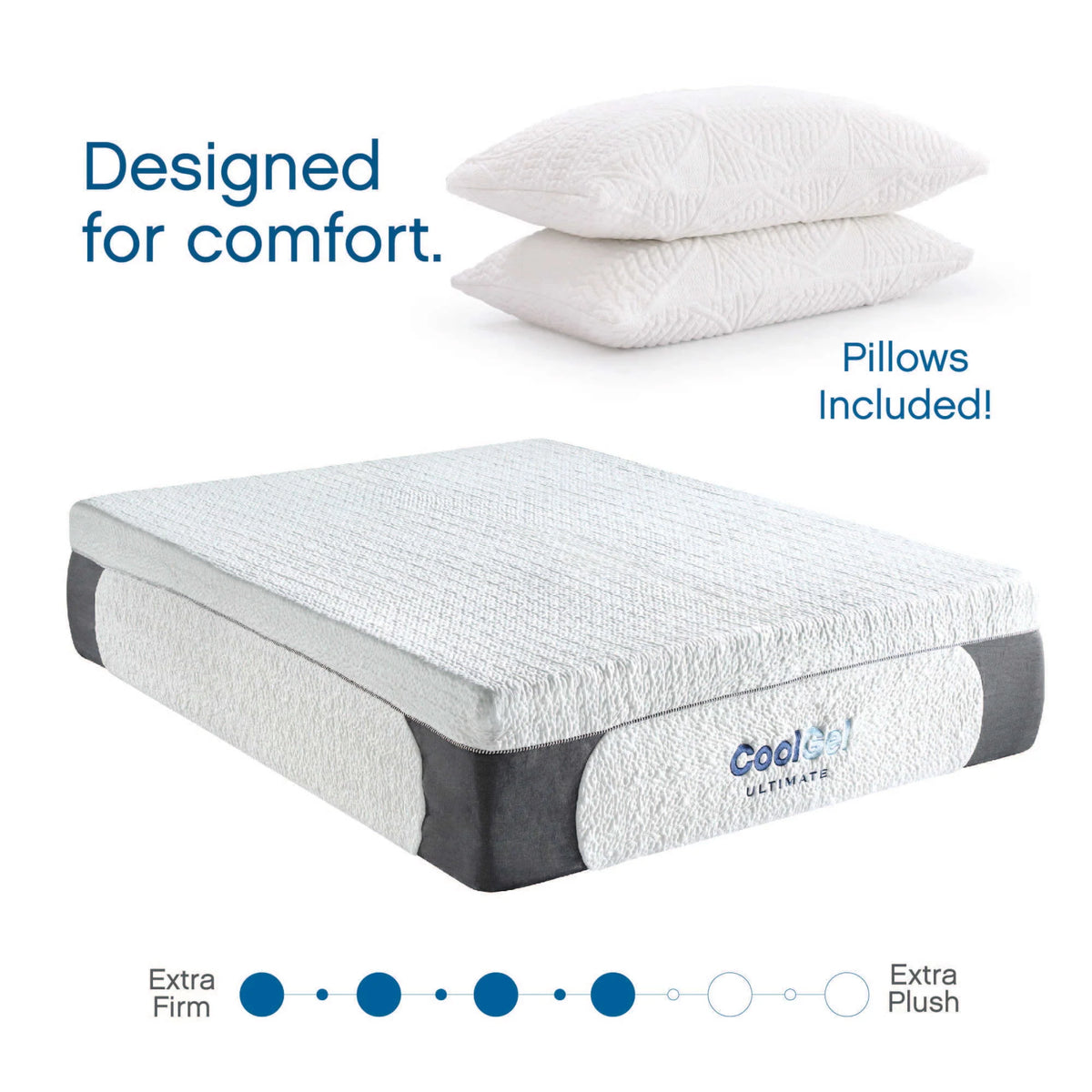 Queen Gel Memory Foam Mattress with 2 Pillows G818291