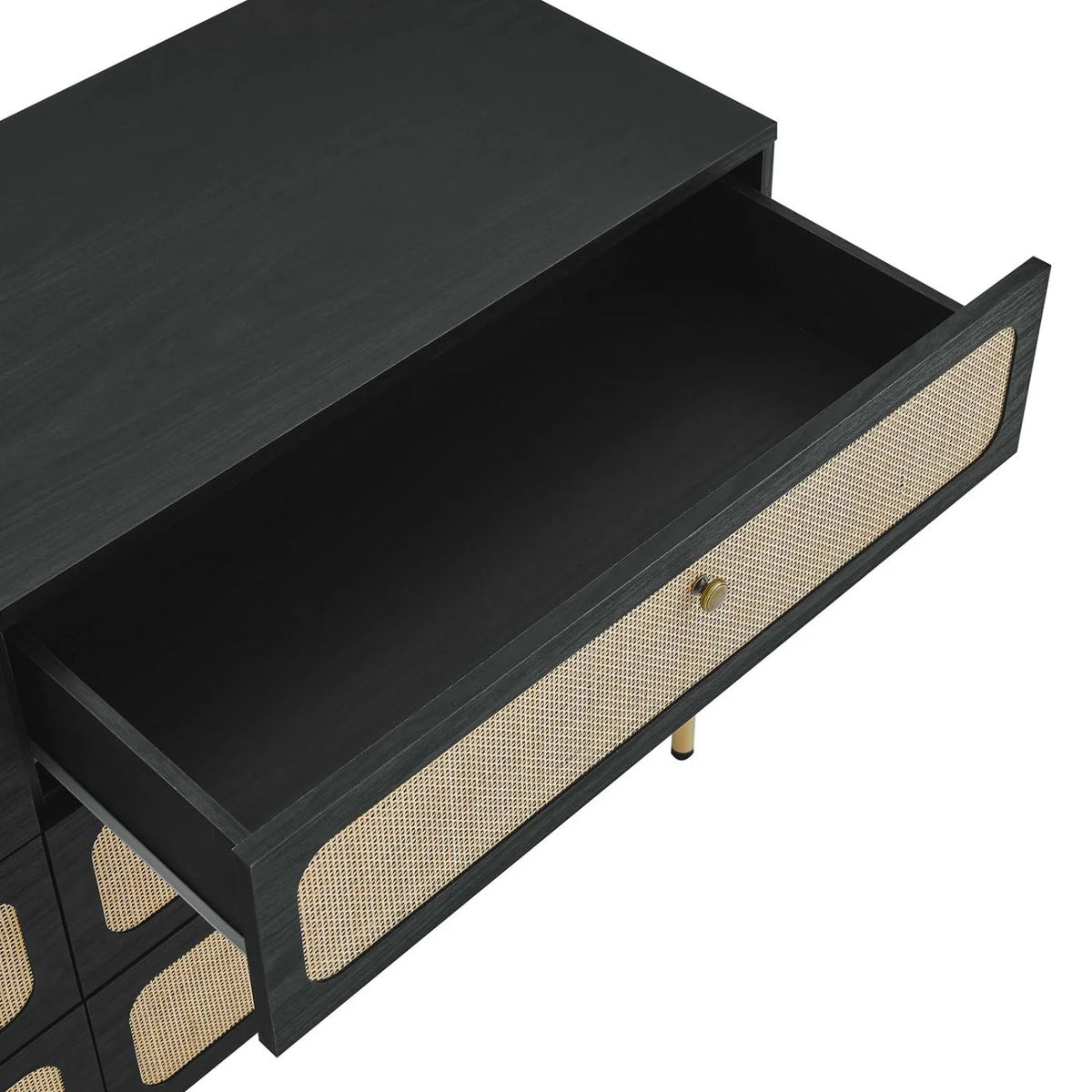 Black Wood Dresser Drawer Chest B27922