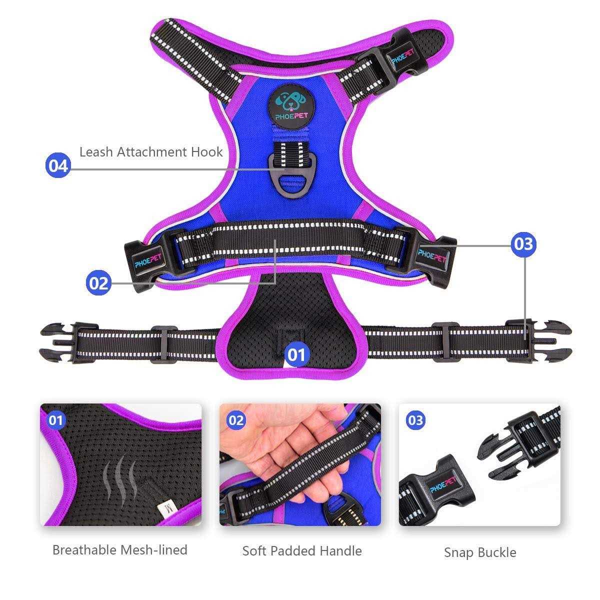 No Pull Reflective Dog Harness with Handle V926