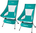 2 Pack High Back Lightweight Extra Wide Folding Camping Chairs with Carry Bag Black V9398