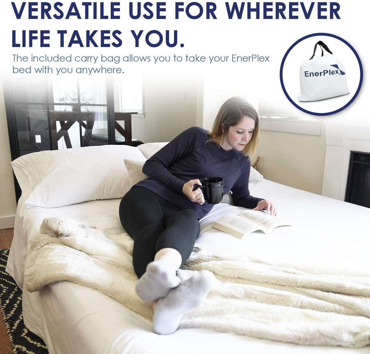 Queen Inflatable Air Mattress with Built-in Dual Pump T420295