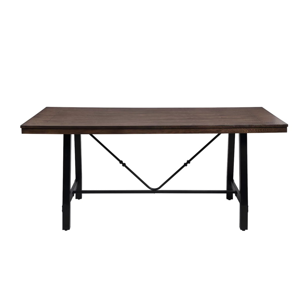 Industrial Style Wood and Metal Dining Table U832567