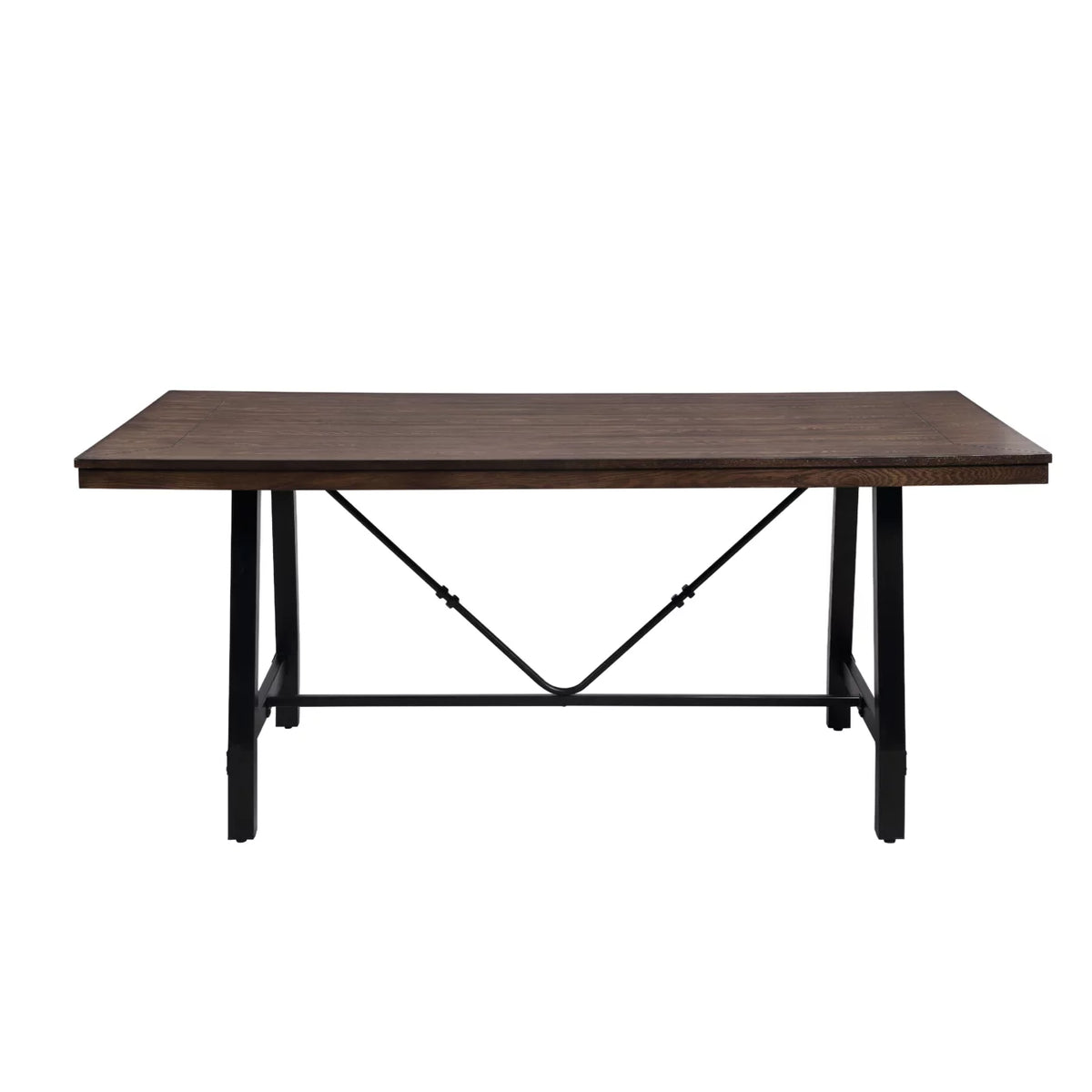 Industrial Style Wood and Metal Dining Table U832567