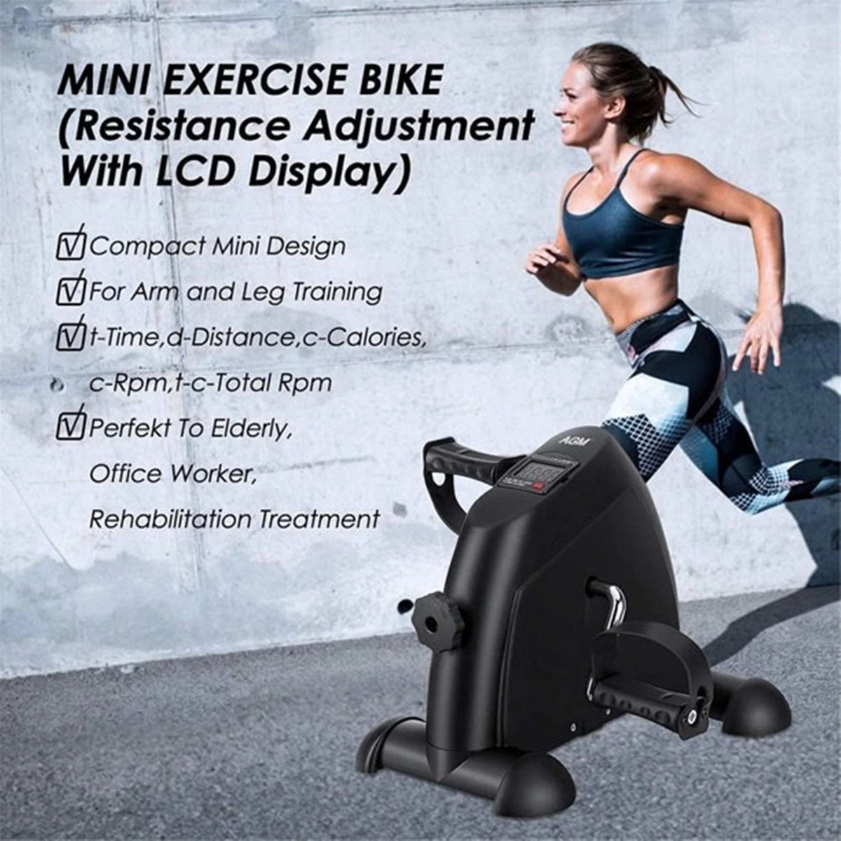 Desk Bike Pedal Exerciser with LCD Screen E9169
