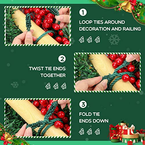 16 Pcs 20 Inches Green Christmas Garland Twist Ties H251