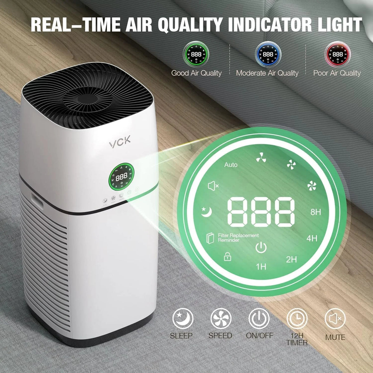 Air Purifier with H14 True HEPA Filter and PM2.5 Monitor Z812311